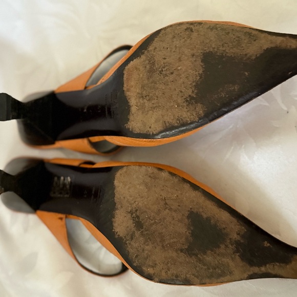 Prada y2k floral orange extended toe with rosette accents - Picture 6 of 8